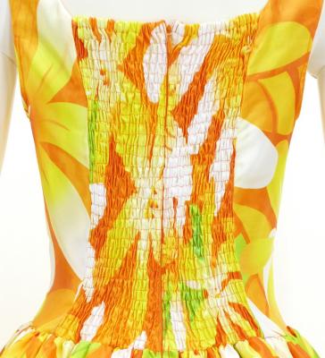 Hula Midi Dress with Tiare Print / Luxury Collection / Orange / J2688or