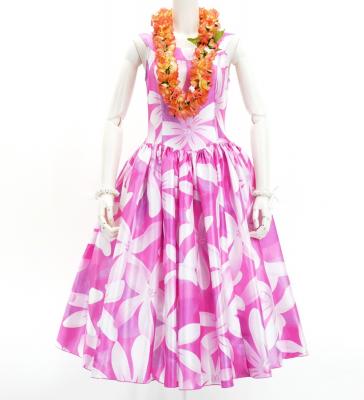Hula Midi Dress with Tiare Print / Luxury Collection / Pink / J2688pi
