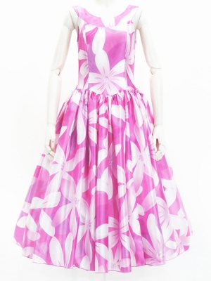 Hula Midi Dress with Tiare Print / Luxury Collection / Pink / J2688pi