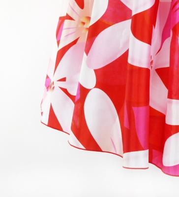 Hula Midi Dress with Tiare Print / Luxury Collection / Red / J2688rd
