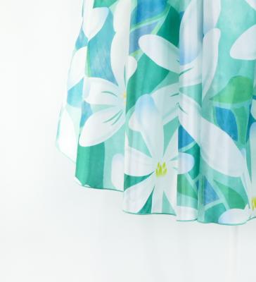 Hula Midi Dress with Tiare Print / Luxury Collection / Turquoise Blue / J2688tbl
