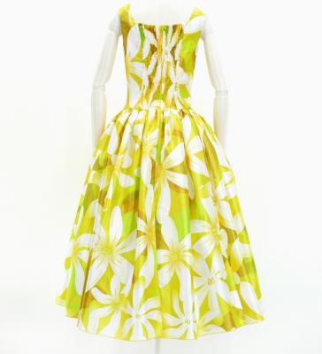 Hula Midi Dress with Tiare Print / Luxury Collection / Yellow / J2688ye