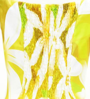 Hula Midi Dress with Tiare Print / Luxury Collection / Yellow / J2688ye