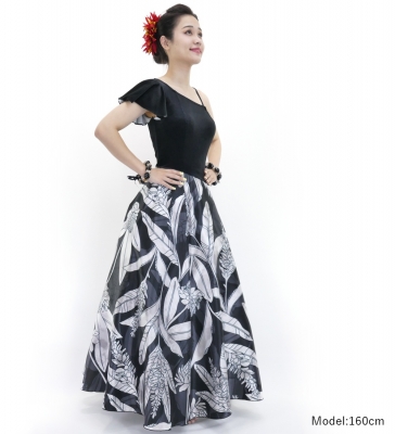 Hula One Shoulder Dress with Velvet & Ginger / Luxury Collection / Black / J2690bk