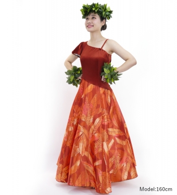 Hula One Shoulder Dress with Velvet & Ginger / Luxury Collection / Brown / J2690br