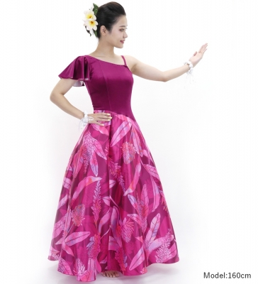 Hula One Shoulder Dress with Velvet & Ginger / Luxury Collection / Pink / J2690pi