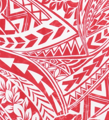 Hula Pa'u Skirt with Monstera Kahiko Print / Red / G2691