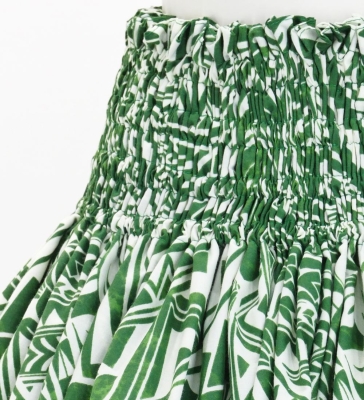 Hula Pa'u Skirt with Monstera Kahiko Print / Green / G2693