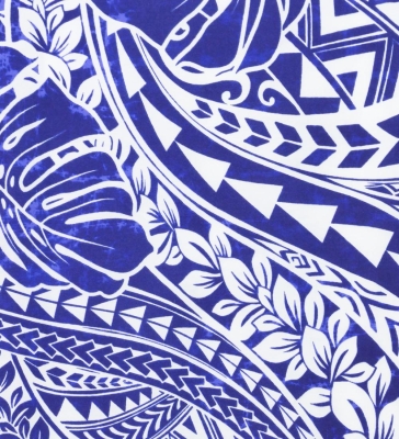 Hula Pa'u Skirt with Monstera Kahiko Print / Navy / G2695