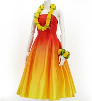 Hula Midi Gradation Dress/ Luxury Collection / Dark Orange & Yellow / J2709dorye