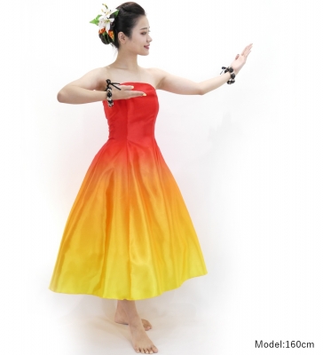 Hula Midi Gradation Dress/ Luxury Collection / Dark Orange & Yellow / J2709dorye