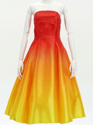 Hula Midi Gradation Dress/ Luxury Collection / Dark Orange & Yellow / J2709dorye