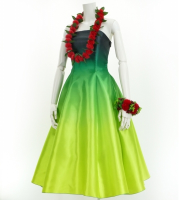 Hula Midi Gradation Dress/ Luxury Collection / Green & Yellow / J2709grye