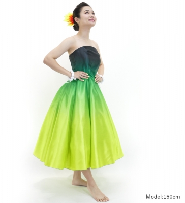 Hula Midi Gradation Dress/ Luxury Collection / Green & Yellow / J2709grye