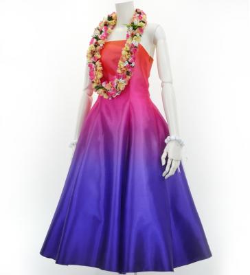 Hula Midi Gradation Dress/ Luxury Collection / Orange & Purple / J2709orpu