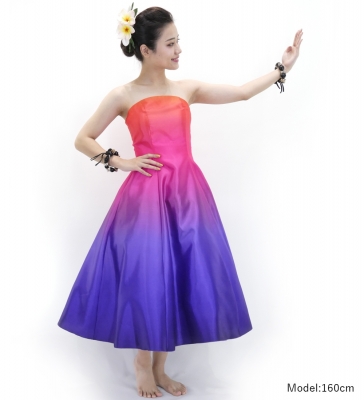 Hula Midi Gradation Dress/ Luxury Collection / Orange & Purple / J2709orpu