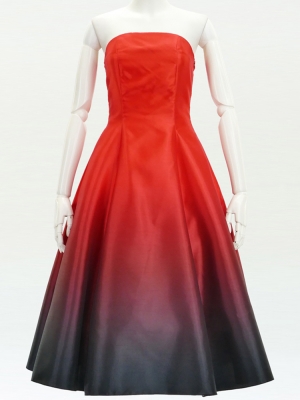 Hula Midi Gradation Dress/ Luxury Collection / Red & Black / J2709rdbk