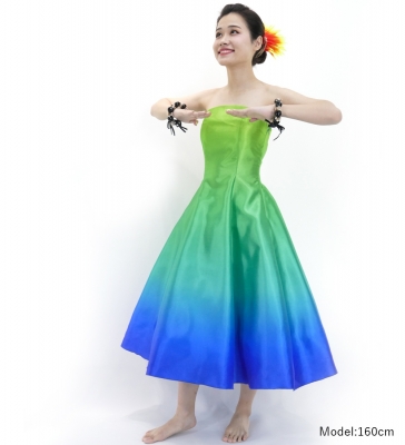 Hula Midi Gradation Dress/ Luxury Collection / Yellow Green & Blue / J2709yegrbl