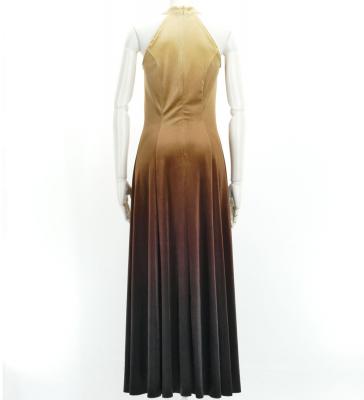 Hula Long Gradation Dress with Velvet / Luxury Collection / Beige & Brown /J2711bebr