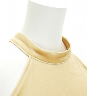 Hula Long Gradation Dress with Velvet / Luxury Collection / Beige & Brown /J2711bebr