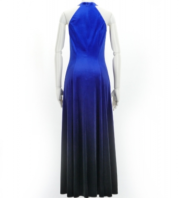 Hula Long Gradation Dress with Velvet / Luxury Collection / Blue & Black / J2711blbk