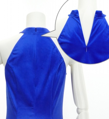 Hula Long Gradation Dress with Velvet / Luxury Collection / Blue & Black / J2711blbk