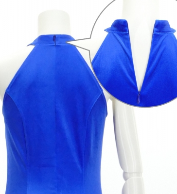 Hula Long Gradation Dress with Velvet / Luxury Collection / Blue & Light Blue / J2711blbl