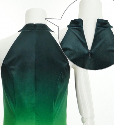 Hula Long Gradation Dress with Velvet / Luxury Collection / Green & Yellow / J2711grye