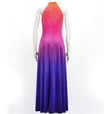 Hula Long Gradation Dress with Velvet / Luxury Collection / Orange & Purple / J2711orpu