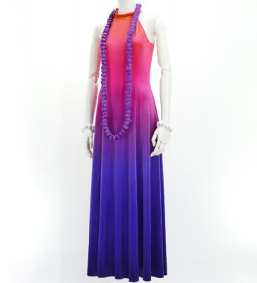Hula Long Gradation Dress with Velvet / Luxury Collection / Orange & Purple / J2711orpu