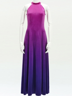 Hula Long Gradation Dress with Velvet / Luxury Collection / Purple & Dark Purple / J2711pudpu