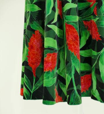 Hula Long Red Ginger Dress with Velvet / Luxury Collection / Green / J2713gr