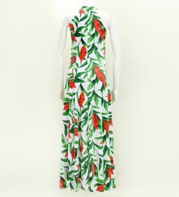 Hula Long Red Ginger Dress with Velvet / Luxury Collection / White / J2713wh