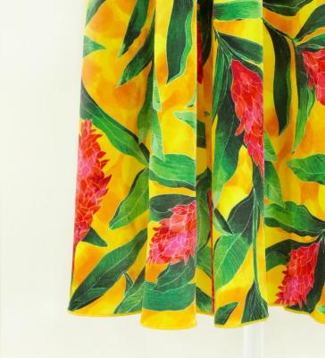 Hula Long Red Ginger Dress with Velvet / Luxury Collection / Yellow / J2713ye
