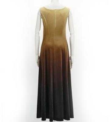 Hula Long Dress with Velvet / Luxury Collection / Beige & Brown / J2714bebr