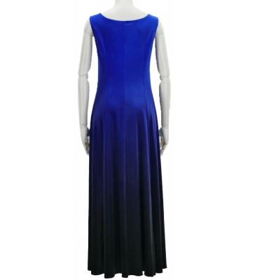 Hula Long Dress with Velvet / Luxury Collection / Blue & Black / J2714blbk