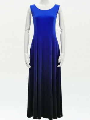 Hula Long Dress with Velvet / Luxury Collection / Blue & Black / J2714blbk
