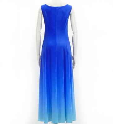 Hula Long Dress with Velvet / Luxury Collection / Blue & Light Blue / J2714blbl