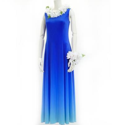 Hula Long Dress with Velvet / Luxury Collection / Blue & Light Blue / J2714blbl