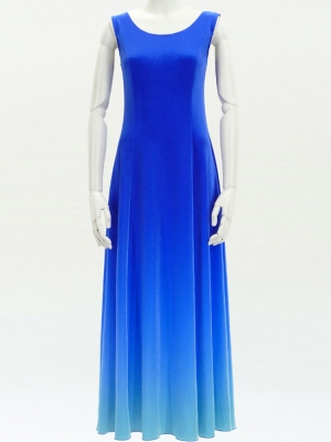 Hula Long Dress with Velvet / Luxury Collection / Blue & Light Blue / J2714blbl