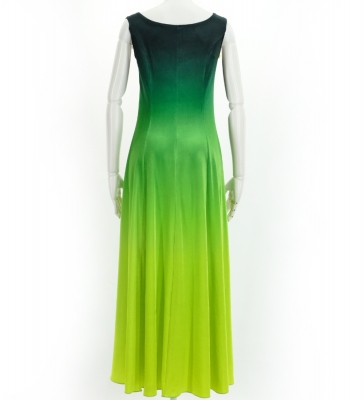 Hula Long Dress with Velvet / Luxury Collection / Green & Yellow / J2714grye