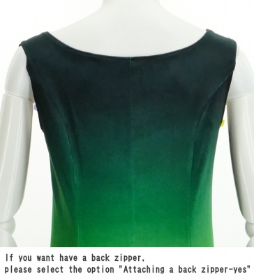 Hula Long Dress with Velvet / Luxury Collection / Green & Yellow / J2714grye