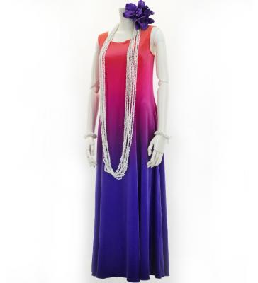Hula Long Dress with Velvet / Luxury Collection / Orange & Purple / J2714orpu