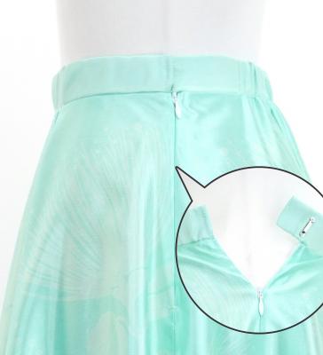 Hula Long circular skirt with Lehua/ Luxury Collection / Blue / J2716bl