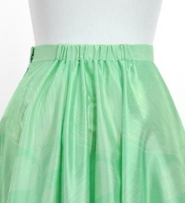 Hula Long circular skirt with Lehua/ Luxury Collection / Green / J2716gr