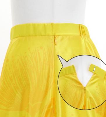 Hula Long circular skirt with Lehua/ Luxury Collection / Orange / J2716or