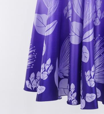 Hula Long circular skirt with Lehua/ Luxury Collection / Purple / J2716pu