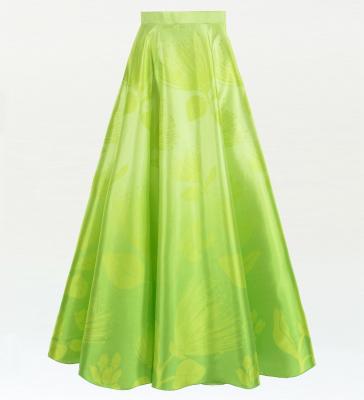 Hula Long circular skirt with Lehua/ Luxury Collection / YellowGreen / J2716yegr