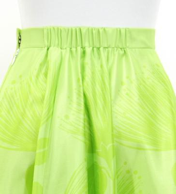 Hula Long circular skirt with Lehua/ Luxury Collection / YellowGreen / J2716yegr