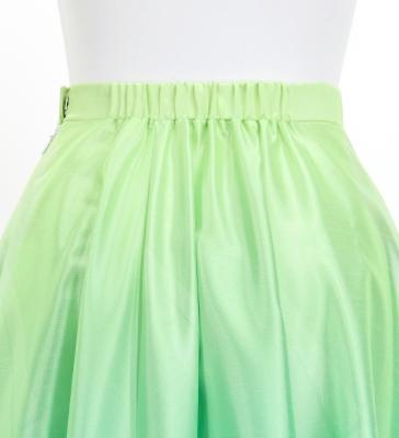 Hula Long circular skirt with Hibiscus & Tiare/ Luxury Collection / Green / J2718gr